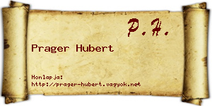 Prager Hubert névjegykártya